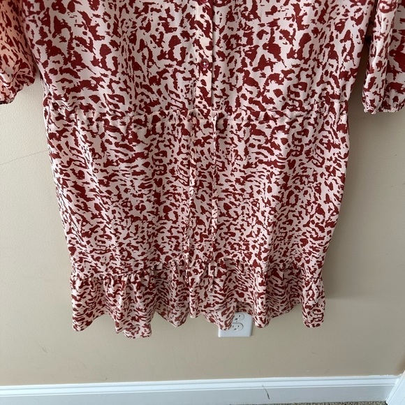 Women's Cabi Small Animal Print Button Up V Neck Mini Sienna Shirt Dress #5406 - Picture 5 of 7